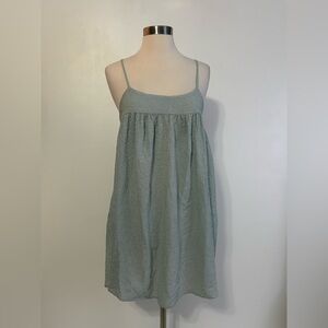 Tallulah Kate Spaghetti Strap Mini Dress in Sage Gingham Size Small